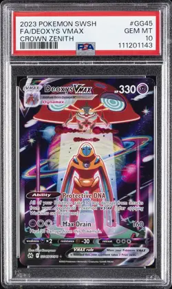 2023 POKEMON SWORD & SHIELD CROWN ZENITH #GG45 FULL ART/DEOXYS VMAX PSA 10 - Image 1