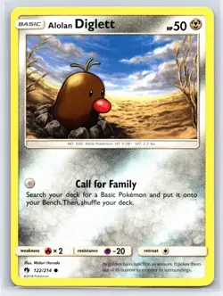 2018 Pokemon TCG - Sun & Moon SM Lost Thunder Alolan Diglett 122/214 - Image 1