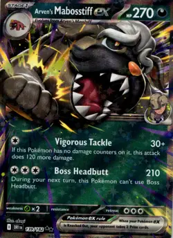 Pokemon TCG Pokemon Arven's Mabosstiff Ex Double Rare Holo - Image 1