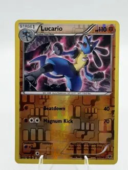 Lucario 47/124, Fates Collide, Reverse Holo, Rare, Pokemon TCG, 2016, NM - Image 1