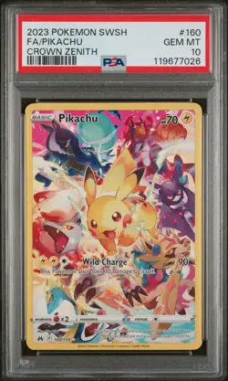 Fa/Pikachu Pokemon Sword And Shield Crown Zenith 160 PSA 10 - Image 1