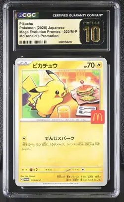 PIKACHU McDonalds Mega Evolution Promo #020 CGC Pristine 10 Pokemon - Image 1