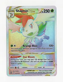 Shaymin VSTAR 173/172 Pokemon Brilliant Stars Secret Rare Rainbow Holo TCG Full - Image 1