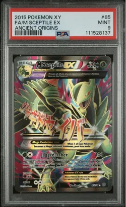2015 POKEMON M SCEPTILE EX ANCIENT ORIGINS XY #85 FULL ART FA PSA 9 - Image 1