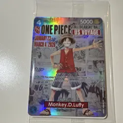 One Piece Monkey D. Luffy US Voyage College Basketball Promo Card SEALED - Image 1