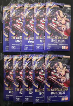 (Lot of 10) One Piece OP-14 Sleeved Booster Packs - The Azure Sea's Seven SEALED - Image 1