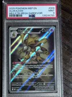 Pokemon Alakazam TCG Mega Evolution ETB Promo Card Psa 9 - Image 1