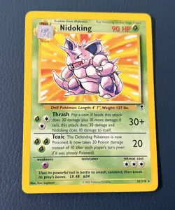 Pokemon Nidoking Base Set Rare Card 11/102 90 HP Wizards 1999 - Image 1