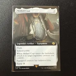 Mtg Mithril Coat NM/M Extended Art Universes Beyond: LOTR Equipment Card Rare - Image 1
