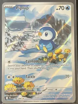 Pokemon TCG Holo Rare Full Art Phantasmal Flames Card Piplup 098/094. Near Mint - Image 1