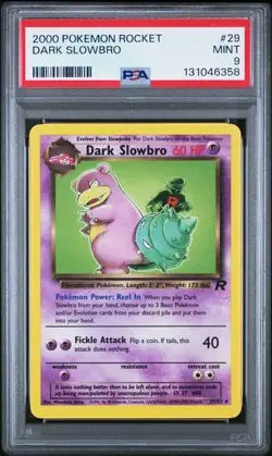 2000 Pokemon Rocket Dark Slowbro #29 Graded PSA 9 MINT - Image 1