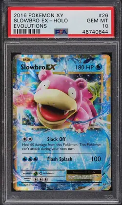 2016 Pokemon XY Evolutions Holo Slowbro EX #26 PSA 10 GEM MINT - Image 1