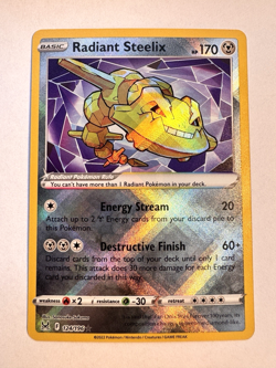 Radiant Steelix - 124/196 - Pokemon TCG Lost Origin - NM - Shiny Holo Rare - Image 1