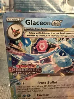 Pokemon Prismatic Evolutions Glaceon ex 026/131 Surprise Box Stamped Sealed - Image 2