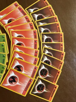 Pokemon TCG Vintage Lot Fighting Fire & Grass Energy Base Set 10 Of Each - Image 2