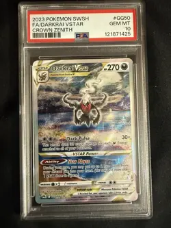 PSA 10 GEM MINT 2023 Pokemon Crown Zenith Darkrai VSTAR Full Art #GG50/GG70 - Image 1