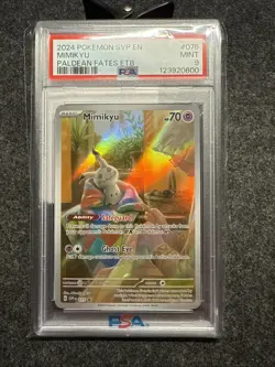 2024 POKEMON SVP PALDEAN FATES ETB PROMO #075 MIMIKYU PSA 9 - Image 1