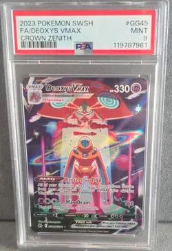 Pokemon Deoxys VMAX Crown Zenith GG45/GG70 PSA 9 Ultra Rare Holo - Image 1