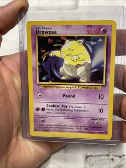Drowzee - 49/102 - Common - Unlimited Edition NM English Pokemon Base Set Vtg - Image 1