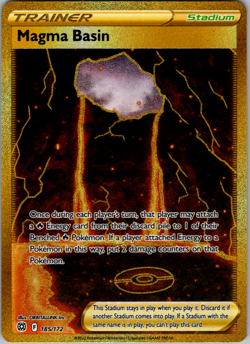 Magma Basin 185/172 Secret Rare Pokemon TCG Brilliant Stars VLP - Image 1