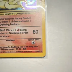 Pokemon Ninetales Base Set Holo Rare 12/102 English 1999 - Image 5