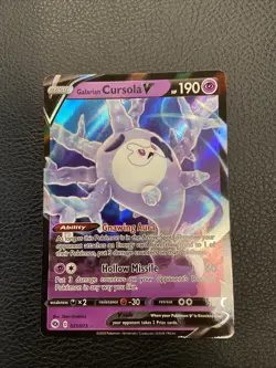 2x Pokemon Champions Path Galarian Cursola V 021/073 Ultra Rare Holo NM/M - Image 3