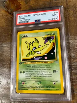 Pokemon 2001 Neo Revelation CELEBI 1st Edition #16 PSA 9 Mint RARE - Image 1