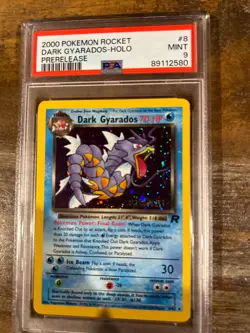POKEMON 2000 Rocket DARK GYARADOS Holo PRERELEASE #8 PSA 9 Mint RARE - Image 1