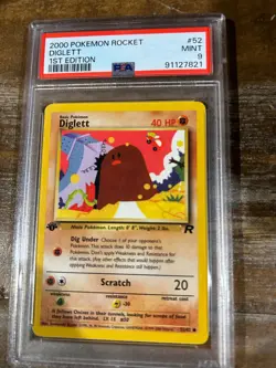 Pokemon 2000 Rocket DIGLETT 1ST Edition #52 PSA 9 Mint RARE - Image 1