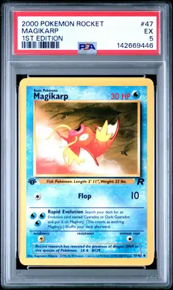 2000 POKEMON ROCKET 1ST ED #47 MAGIKARP PSA 5 - Image 1