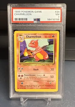 1999 POKEMON BASE SET UNLIMITED #24 CHARMELEON PSA 7 - Image 1