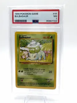 1999 Pokemon Bulbasaur 44/102 PSA 7 NM - Image 1