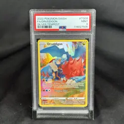 2022 POKEMON SWORD & SHIELD SILVER TEMPEST #TG09 FULL ART/DRUDDIGON PSA 9 - Image 1