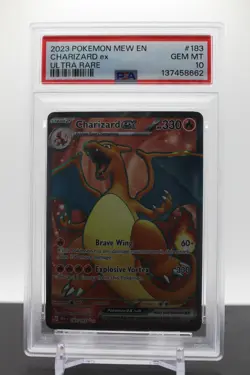 PSA 10 - Charizard Ex Ultra Rare 183 - 2023 Pokemon Mew 151 - Image 1