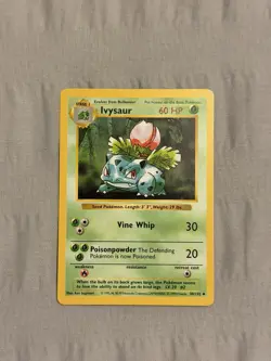 Pokemon Card Shadowless Ivysaur Base Set Non Holo Uncommon 30/102 WOTC - Image 1