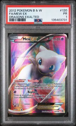 Mew EX Full Art - 120/124 - BW Dragons Exalted Pokemon Card - PSA 1 - Image 1
