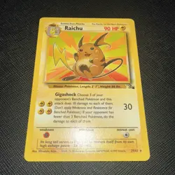 Pokemon TCG Raichu Fossil Card 29/62 1999 Base Set Rare Non-Holo Vintage WOTC - Image 1