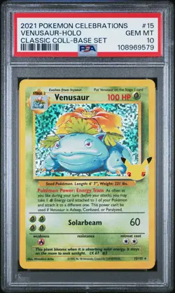 Venusaur-Holo Pokemon Celebrations Classic Collection 15 PSA 10 - Image 1