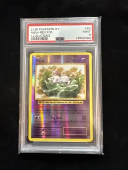 Mew Reverse Holo 2016 Pokemon XY Evolutions #53/108 PSA - Image 1