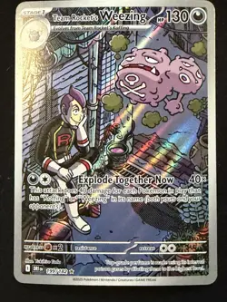 Pokemon TCG Team Rocket's Weezing 199/182 Destined Rivals - Illustration Rare - Image 1