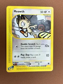 Pokemon Meowth e-Reader Expedition Base Set 121/165 2002 - Image 1