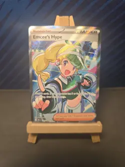 Pokemon TCG Emcee's Hype Ultra Rare Trainer Destined Rivals 220/182 - Image 1