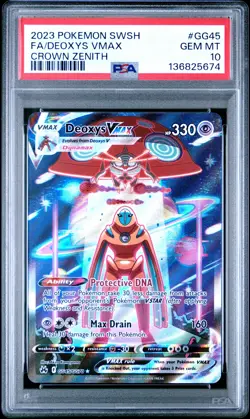2023 POKEMON SWORD & SHIELD CROWN ZENITH #GG45 FULL ART/DEOXYS VMAX PSA 10 - Image 1