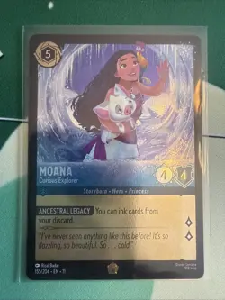 Disney Lorcana Moana Curious Explorer Legendary Cold Foil Card - Image 1