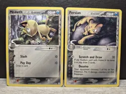 Pokemon EX Holon Phantoms 71/110 Meowth Persian 48/110 Card - Image 1