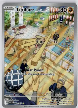 Timburr 183/167 Illustration Rare TWM Twilight Masquerade MINT Art Pokemon Card - Image 1