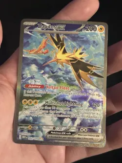 Pokemon Zapdos EX TCG Holo Rare Card 202/165 SV Scarlet & Violet 151 - Image 1