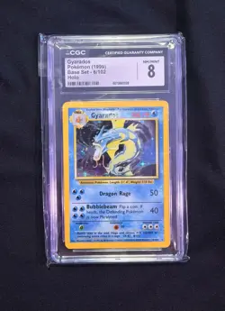 Vintage Pokemon Card - Wotc Base Set Gyarados #6/102 Holo Rare CGC 8 English - Image 1