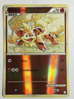 Growlithe 65/123 Heartgold & Soulsilver Reverse Holo 2010 Pokemon Card LP-NM - Image 1