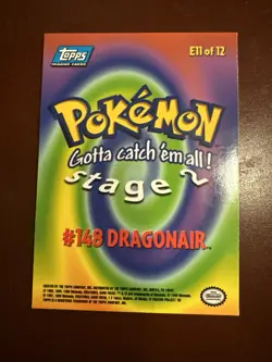 11 DRAGONAIR DIE-CUT Black Logo Pokemon Topps TV Animation Edition Card 1999 - Image 2